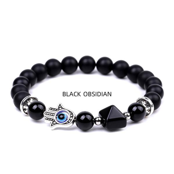 Handgemachtes Schutz- & Energiearmband mit Obsidian-Armband (Black Obsidian)